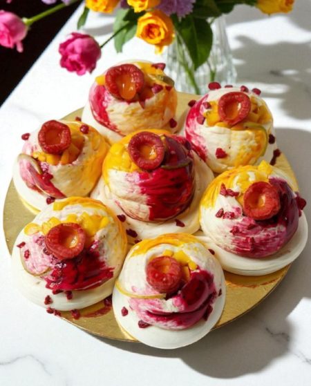 Pavlova mangue-framboise